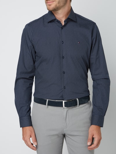 Tommy Hilfiger Tailored Slim Fit Business-Hemd aus Baumwolle Marine 4