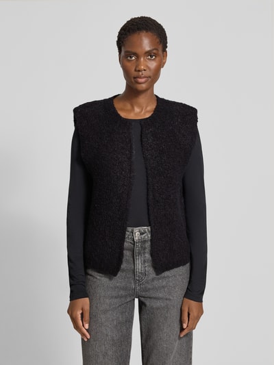 Lanius Gilet in bouclélook met ronde hals Zwart - 4