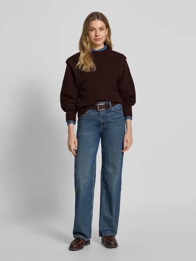 Scotch & Soda Gebreide pullover met ribboorden Chocoladebruin - 1