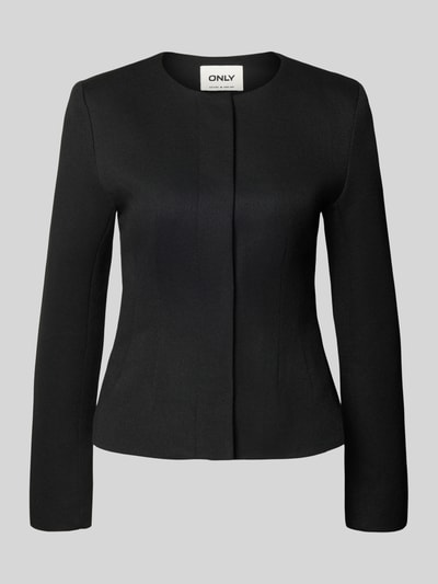 Produktfoto, Slim Fit Kurtka z okrągłym dekoltem, z efektem jednolitego koloru, z zapięciem na ukrytą listwę guzikową, Model 'SEDONA LIFE' od ONLY, krój slim fit, długi rękaw, efekt jednolity kolor