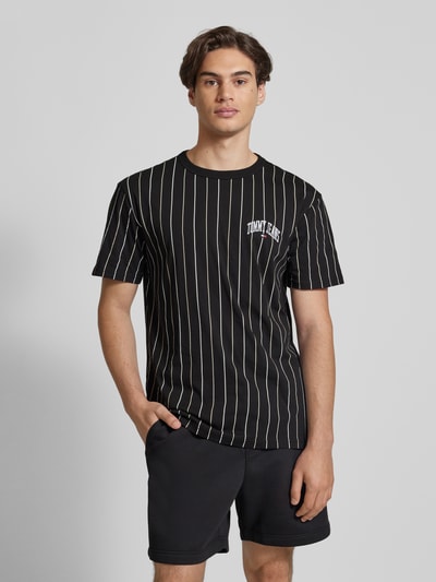 Tommy Jeans T-shirt met streepmotief Zwart - 4