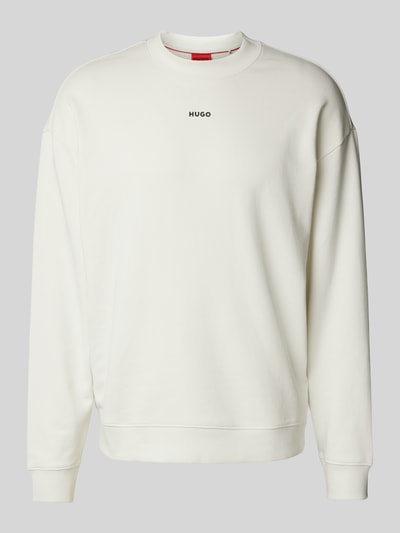 HUGO Oversized Sweatshirt mit Label-Print Modell 'Dapocrew' Offwhite 1