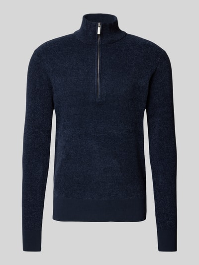 SELECTED HOMME Strickpullover mit gerippten Abschlüssen Modell 'RODNEY' Dunkelblau 2