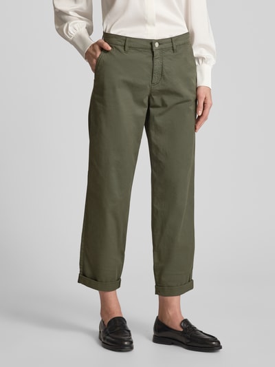 OPUS PANTS Straight leg broek met steekzakken, model 'Lisana base' Olijfgroen - 4