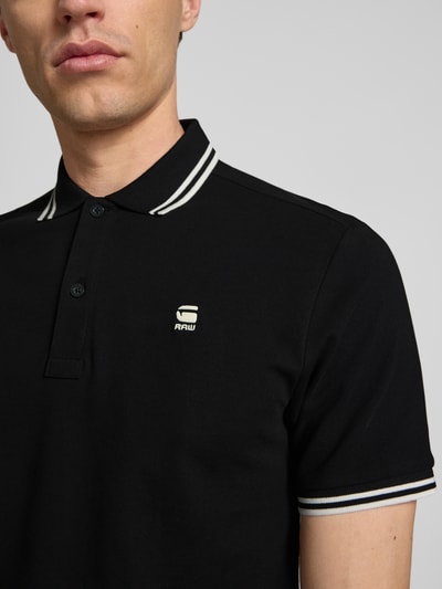 G-Star Raw Slim Fit Poloshirt mit Label-Stitching Modell 'Dunda' Black 3