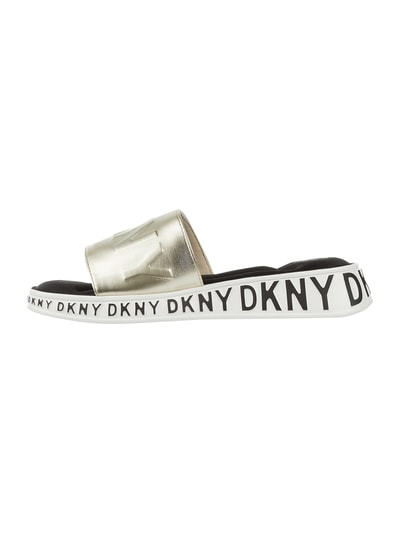 DKNY Klapki z efektem metalicznym Złoty 4