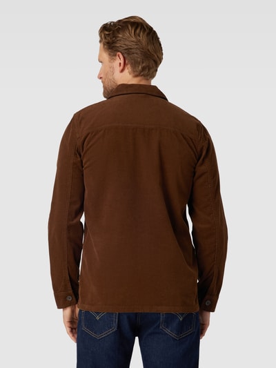 Lindbergh Overhemdjack van corduroy met borstzak, model 'Corduroy' Lichtbruin - 5