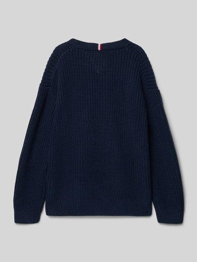 Tommy Hilfiger Teens Regular fit gebreide pullover van katoenmix Marineblauw - 3