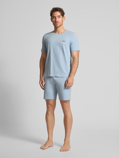 BOSS Regular Fit Sweatshorts aus Baumwoll-Elasthan-Mix  Hellblau 1