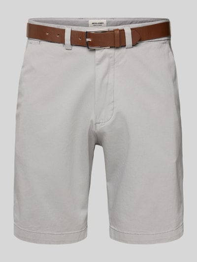 Jack & Jones Regular Fit Chino-Shorts mit Gürtel Modell 'MARCO FRANCO' Mittelgrau 2
