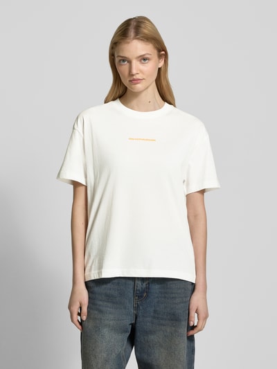 Marc O'Polo Denim Oversized T-Shirt mit Label-Print Weiss 4