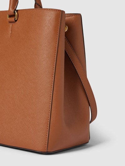 Lauren Ralph Lauren Handtas met labelapplicatie, model 'HANNA' Cognac - 3