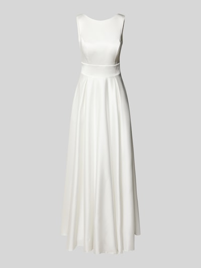 TROYDEN COLLECTION Abendkleid mit Kellerfalten Offwhite 1