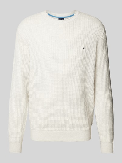 Christian Berg Men Strickpullover mit Logo-Stitching Offwhite 1