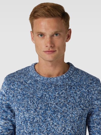 Christian Berg Men Strickpullover mit gerippten Abschlüssen Marine 3