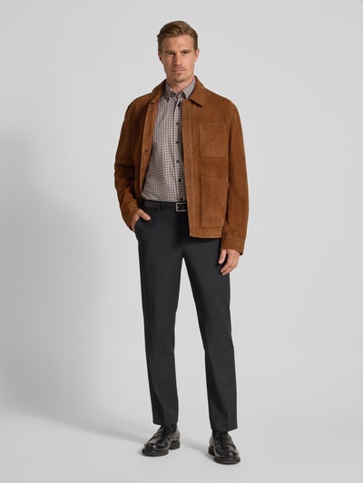 ETERNA Comfort fit zakelijk overhemd met button-downkraag Beige - 1