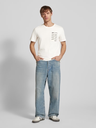 Calvin Klein Jeans T-Shirt mit Label-Print Offwhite 1