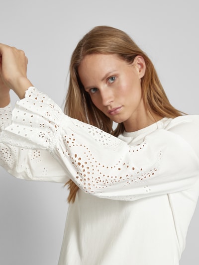 YAS Blouse met ajourpatroon, model 'LEX' Wit - 3