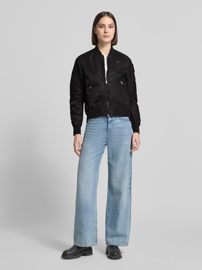 Blauer USA Bomberjacke mit Reißverschlusstaschen Modell 'LAURIE' Black 1
