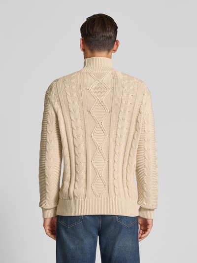 SELECTED HOMME Regular Fit Rollkragenpullover aus reiner Baumwolle Modell 'UFFE' Offwhite 5