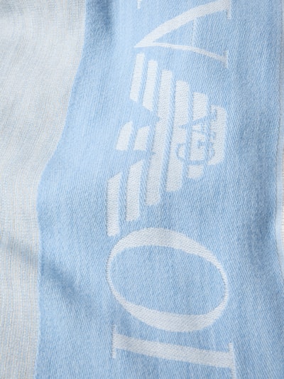 Emporio Armani Schal mit Label-Detail und Fransen Hellblau 2