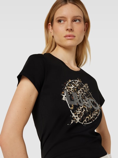 Liu Jo White T-Shirt mit Label-Motiv-Print Black 3