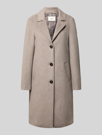 s.Oliver RED LABEL Regular Fit Mantel mit Woll-Anteil Taupe Melange 2