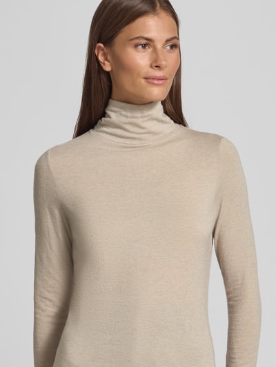 Luisa Cerano Longsleeve aus Lyocell-Mix mit Rollkragen Beige 3