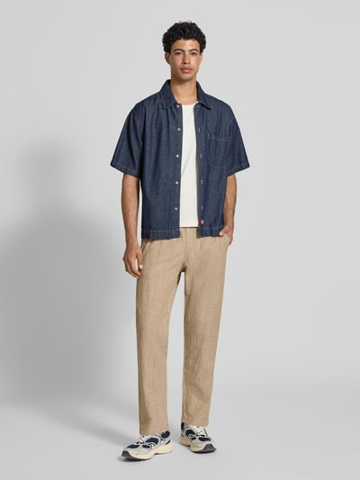 JACK & JONES Relaxed Fit Hose aus Baumwoll-Leinen-Mix Modell 'KANE' Hellbraun 1
