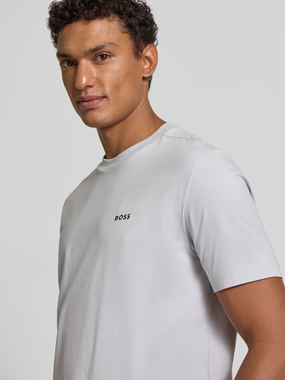 BOSS Green Regular fit T-shirt van katoenmix, model 'TEE' Lichtgrijs - 3
