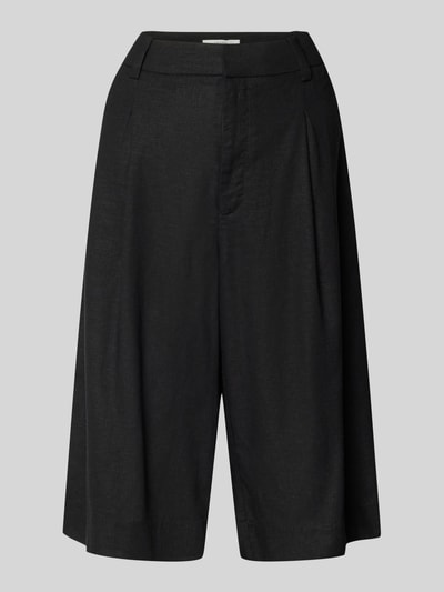 Gestuz Wide leg korte broek met bandplooien, model 'izza' Zwart - 2