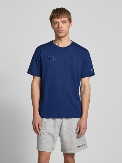 CHAMPION T-shirt met labelstitching, model 'ICONS' Marineblauw - 4