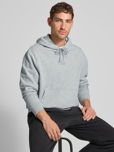 CK Calvin Klein Hoodie mit Label-Stitching Mittelgrau Melange 3
