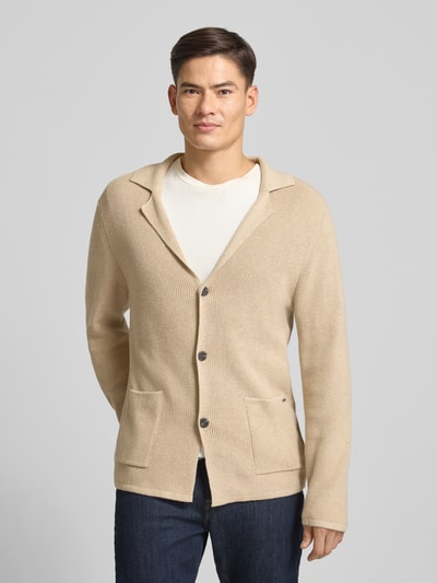 RAGMAN Regular Fit Strickjacke aus Baumwoll-Woll-Mix Beige 4