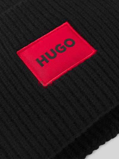 HUGO Muts van scheerwolmix, model 'SAFFA' Zwart - 4