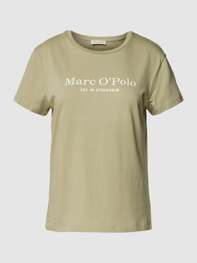 Marc O'Polo T-shirt met labelprint Rietgroen - 2