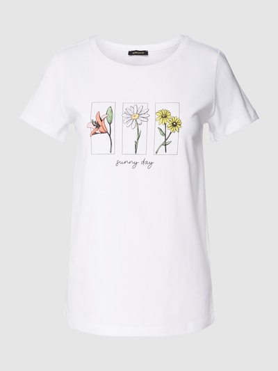 More & More T-Shirt aus reiner Baumwolle mit Motiv-Print Weiss 2