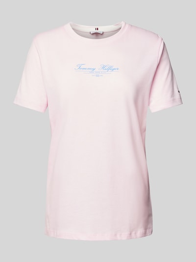 Tommy Hilfiger T-shirt met labelprint Roze - 1