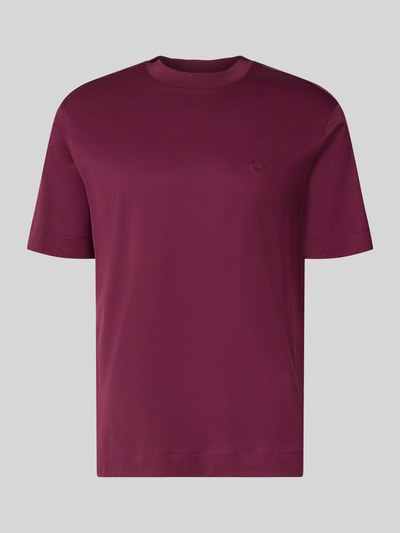 Produktfoto, T-Shirt mit Rundhalsausschnitt von Emporio Armani in Dunkelrot, Regular-Fit, 1/2-Arm, gesäumte Abschlüsse, Rückenlänge 71 cm bei Größe M