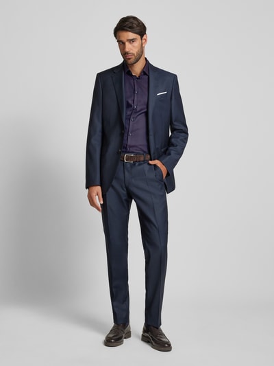 Jake*s Slim Fit Business-Hemd mit Kentkragen Aubergine 1