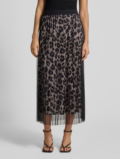 s.Oliver BLACK LABEL Ausgestellter Plissee-Rock mit semitransparenten Oberrock  Black 4