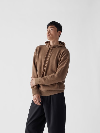 Roberto Collina Hoodie in Strick-Optik Camel 4