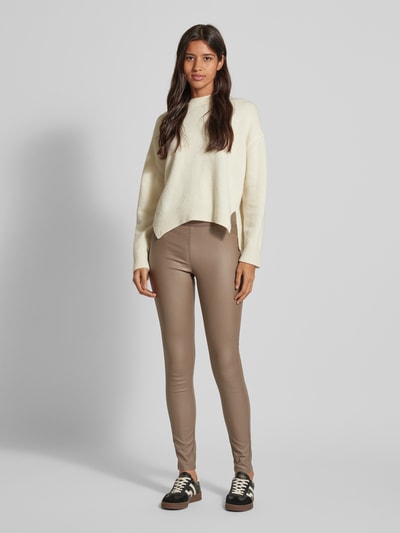 FREE/QUENT Legging met siernaden, model 'Shantal' Taupe - 1