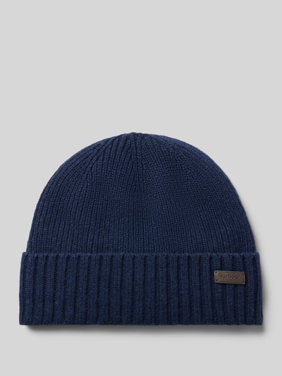 Barbour Beanie mit Logo-Patch Marine 1