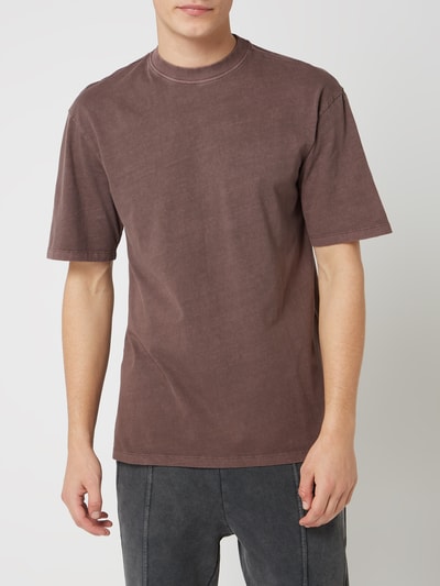 Only & Sons T-shirt van katoen, model 'Ron' Bordeauxrood - 4