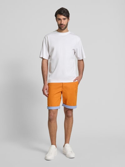 MCNEAL Slim fit shorts met riem Oranje - 1