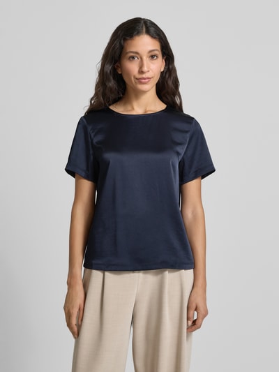 Weekend Max Mara Regular Fit T-Shirt aus Satin und Jersey Modell 'GILBERT' Marine 4