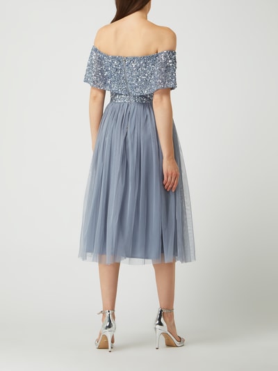 MAYA DELUXE Cocktailkleid im Off-Shoulder-Look Rauchblau 4