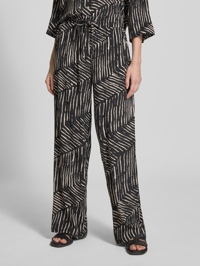 OPUS Stoffen broek van viscose met elastische band, model 'Marou' Zwart - 4