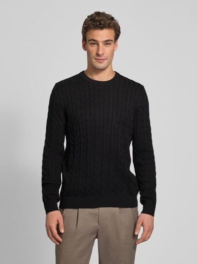 Christian Berg Men Strickpullover mit Rundhalsausschnitt Black 4